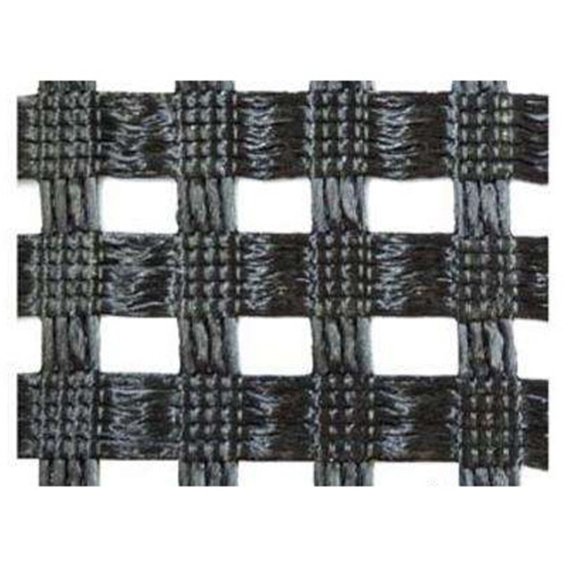 Geogrid poliester rajutan meledingkan